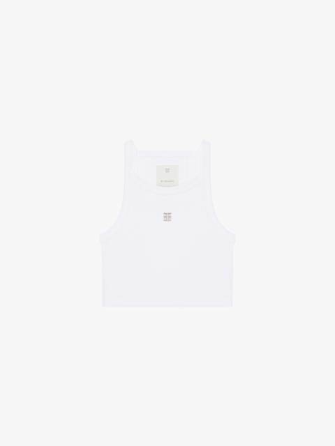 CROPPED TANK TOP IN COTTON WITH 4G DETAIL