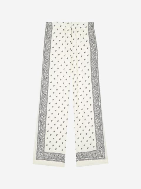 The Kooples STRAIGHT-LEG BANDANA PRINT PANTS ECRU