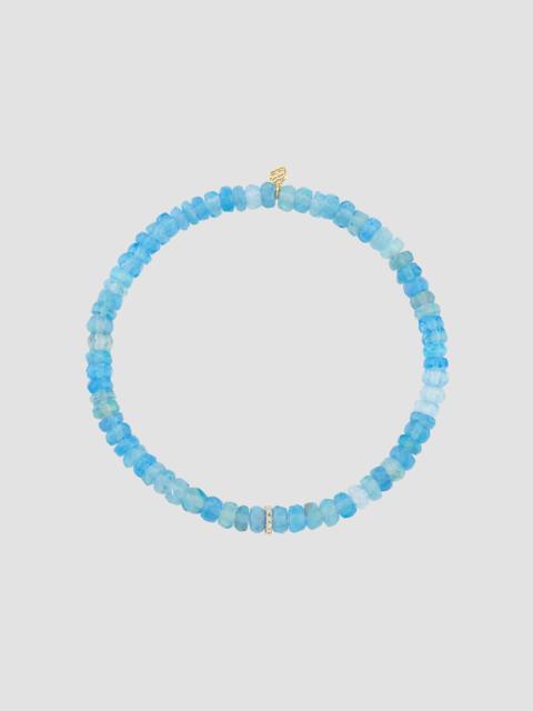 SYDNEY EVAN Women's Cocktail 14K Yellow Gold, Blue Ethiopian Opal & 0.04 TCW Diamond Beaded Stretch Bracelet - G