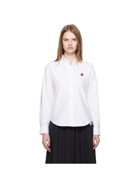 KENZO White Kenzo Paris 'Boke Flower' Embroidered Fitted Shirt