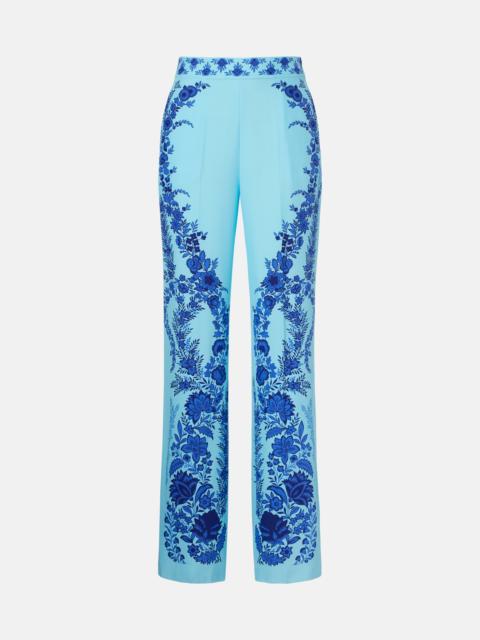 Etro Floral silk straight pants