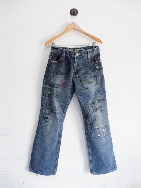 Hysteric Glamour Vintage 291295 Homme Remake Distressed Painting Jeans