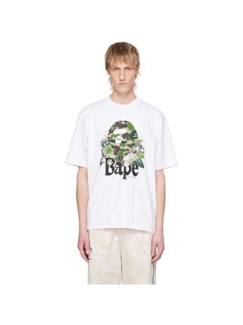 A BATHING APE® White Flora Big Ape Head T-Shirt
