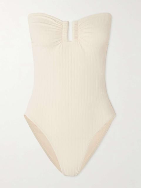 ERES Paradise Bossa Nova strapless ribbed swimsuit