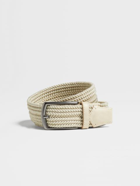 ZEGNA LIGHT BEIGE RAYON BELT