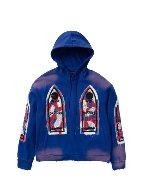 WHO DECIDES WAR GLORY FABRICATED HOODED PULLOVER