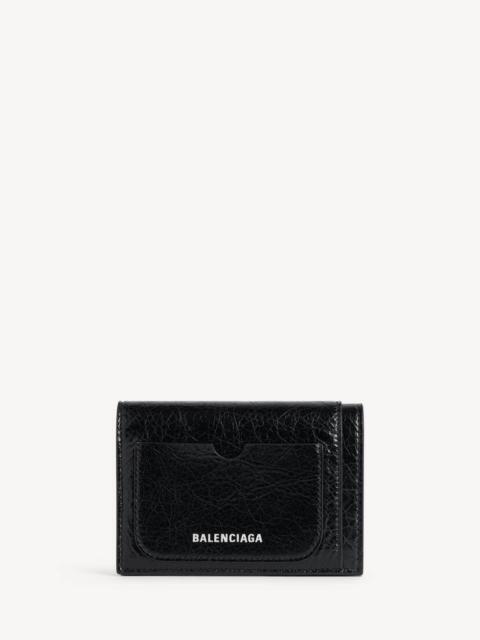 BALENCIAGA Men's Superbusy Vertical Bifold Wallet in Black