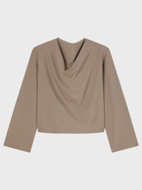 Top Draped Wool Khaki