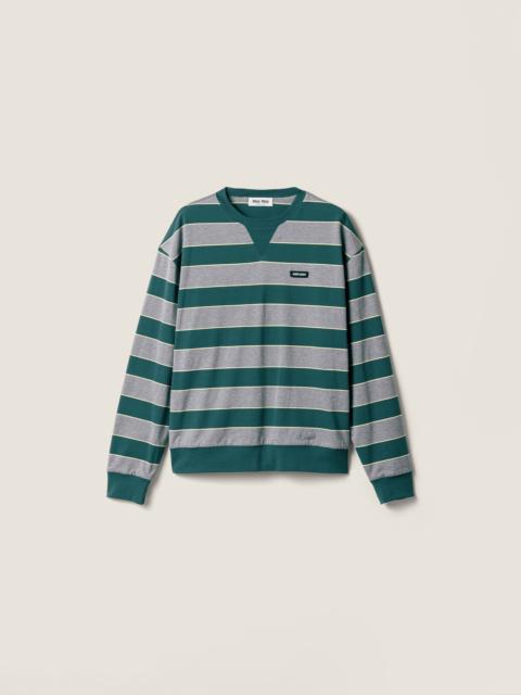 Miu Miu Striped jersey sweat shirt