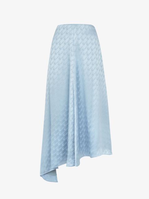 FENDI Light blue satin skirt