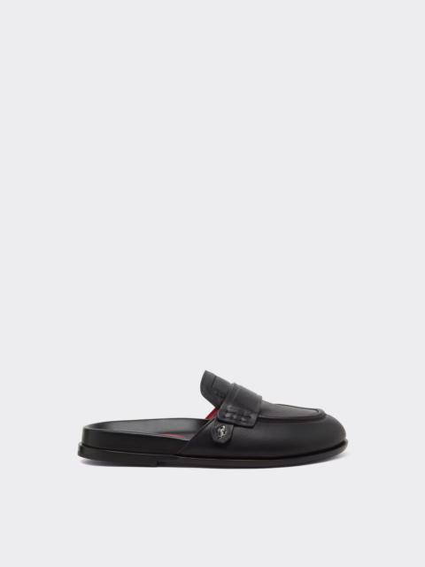 Ferrari Leather Clog with Prancing Horse