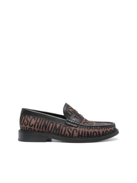 Moschino logo-jacquard canvas loafers