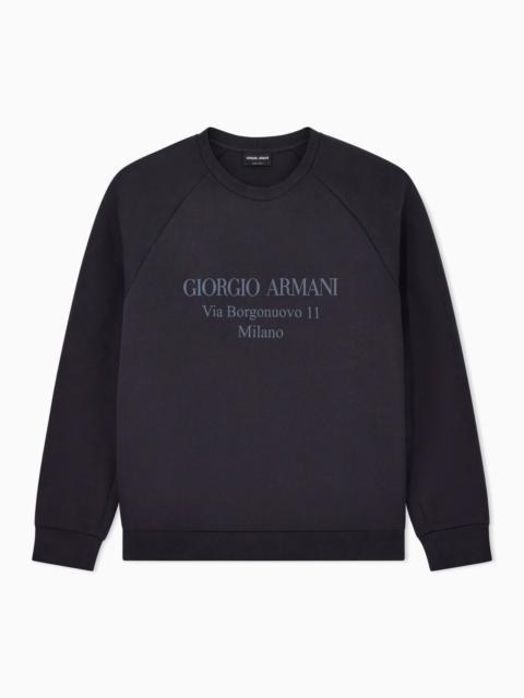 GIORGIO ARMANI Borgonuovo 11 sweatshirt in cotton double jersey