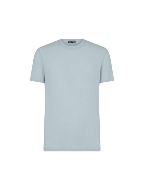 COTTON BLEND MELANGE CREW NECK T-SHIRT