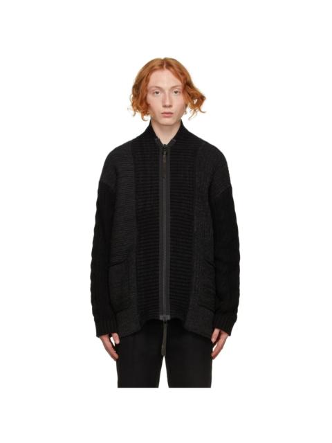 The Viridi-anne Black Fragment Zip Cardigan