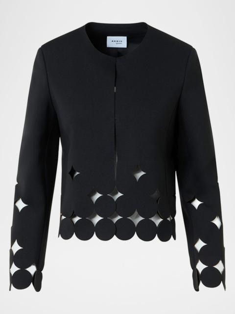 AKRIS Jersey Dropping Dot Cut-Out Jacket