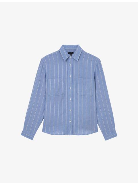 REISS Rubus Striped Linen Shirt