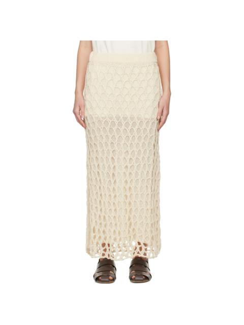 The Elder Statesman Beige Layered Midi Skirt