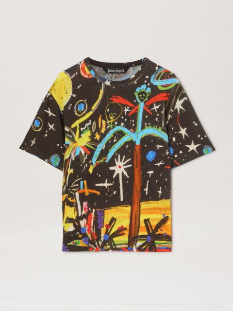 Starry Night Linen Collar T-Shirt