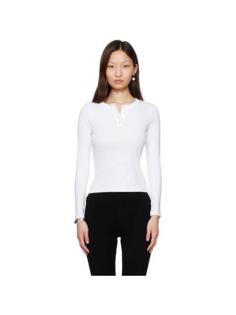 FLORE FLORE White Jess Longsleeve T-shirt