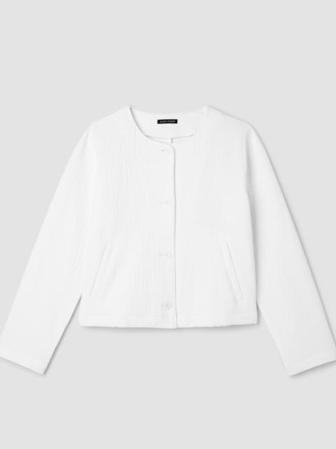 EILEEN FISHER Organic Cotton Jacquard Round Neck Jacket