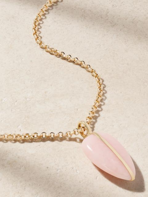 By Pariah 14-karat recycled gold opal necklace Pink
