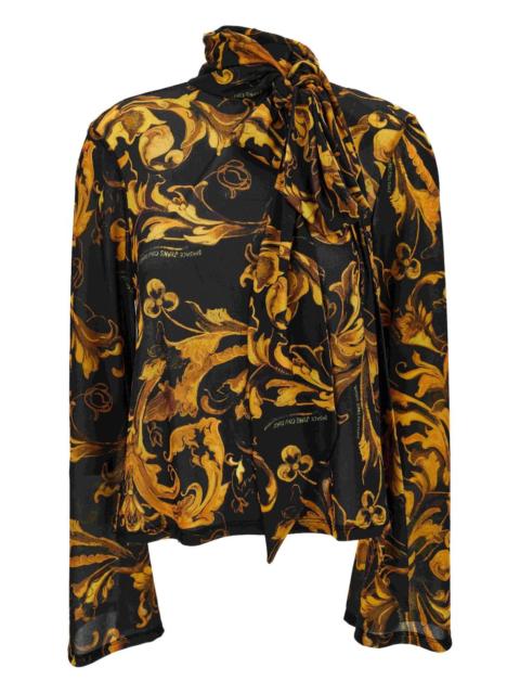 VERSACE JEANS COUTURE baroque-print tie-neck top