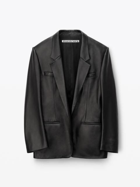 Alexander Wang BLAZER IN BUTTERY LEATHER