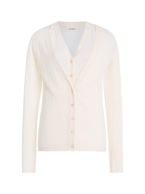 LISA YANG Vanna Cashmere Cardigan ivory