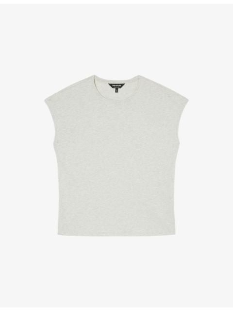 WHISTLES Round-Neck Cap-Sleeve Cotton T-Shirt