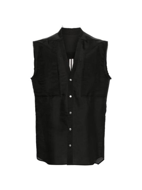 raw cut-detailing vest