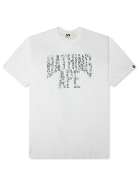 A BATHING APE® WILD LEOPARD PATTERN NYC LOGO TEE - WHITE/GRAY