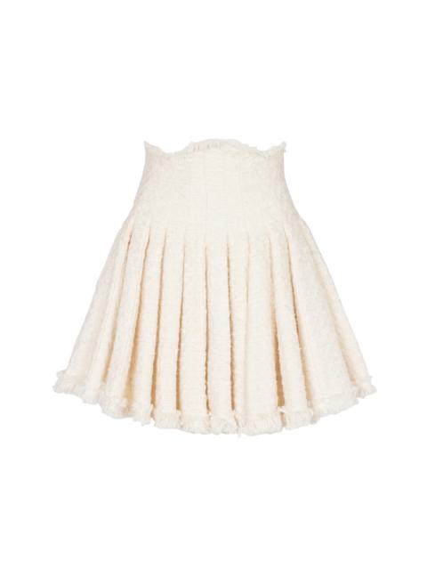 Balmain Pleated tweed skater skirt