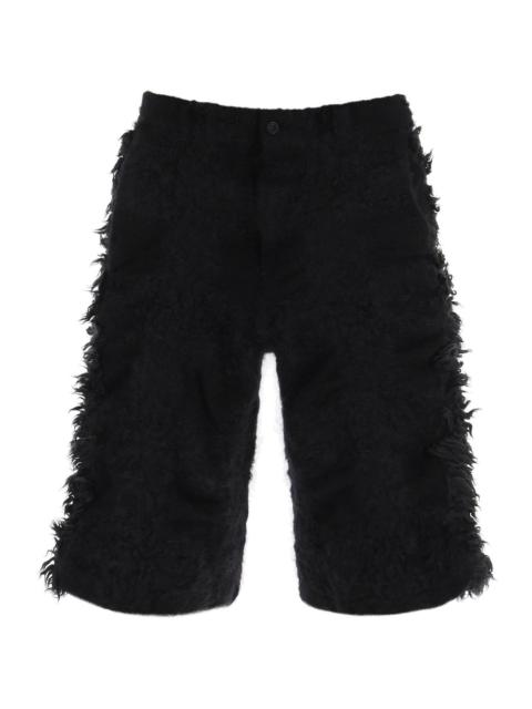 FUR-EFFECT KNITTED SHORTS