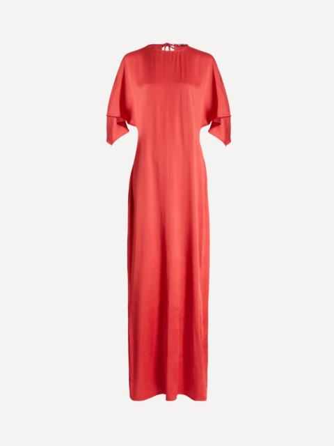 Stella McCartney Red Handkerchief Sleeve Satin Dress