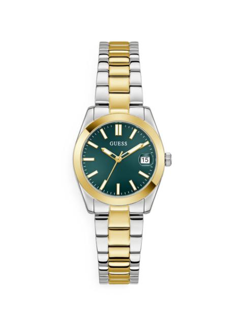 GUESS USA 2-tone date watch