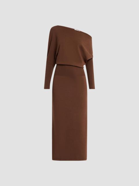SIMKHAI Women's Janese Off-Shoulder Midi Dress - Chocolate
