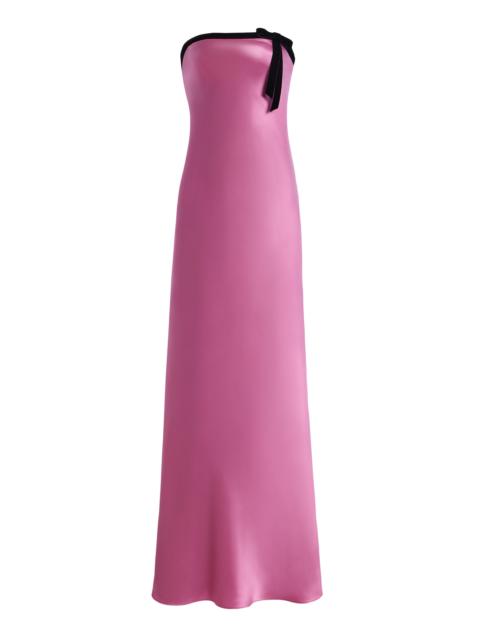 RODARTE Exclusive Strapless Silk Satin Maxi Dress pink