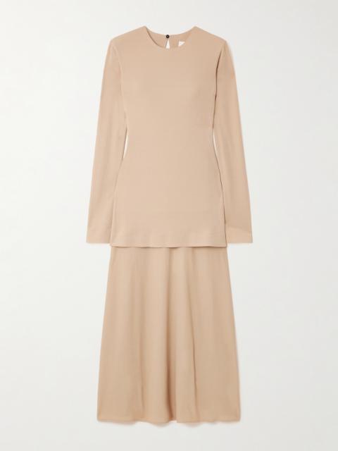 Jil Sander Layered Crepe Maxi Dress