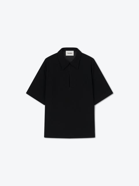 NIKLAS - Bouclé crepe shirt- Black