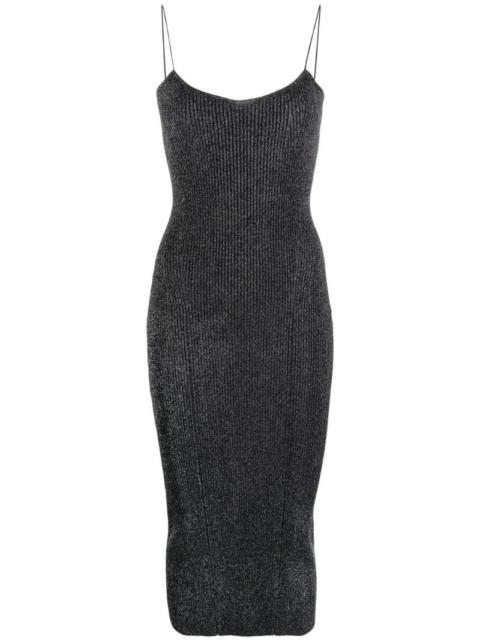 ribbed-knit midi dress