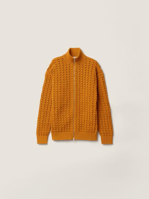Miu Miu Technical yarn zipper cardigan