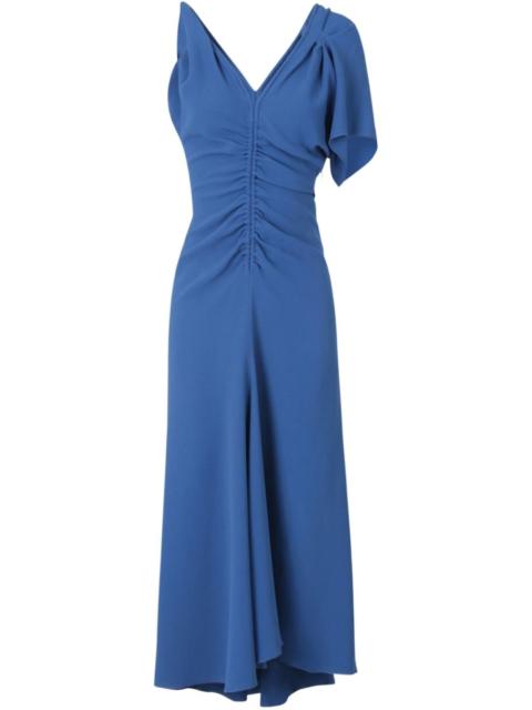 Victoria Beckham ruched-detail asymmetric midi dress
