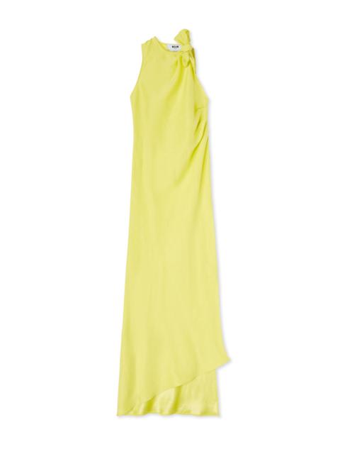 Blended linen and viscose long sleeveless dress