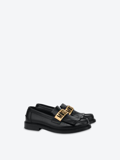 MAXI LOGO PLATE CALFSKIN LOAFERS