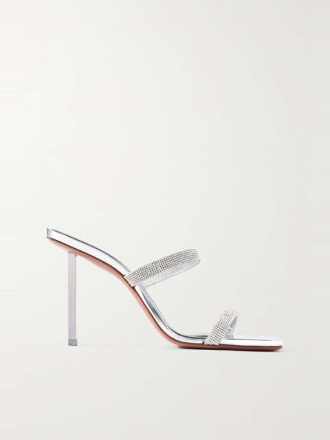 Amina Muaddi Rih crystal-embellished mirrored-leather sandals