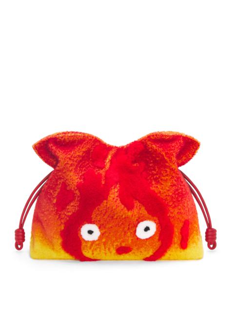 Loewe Calcifer XL Flamenco clutch in shearling