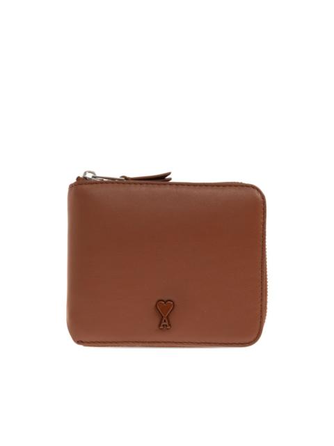 AMI Paris logo-appliqué leather wallet