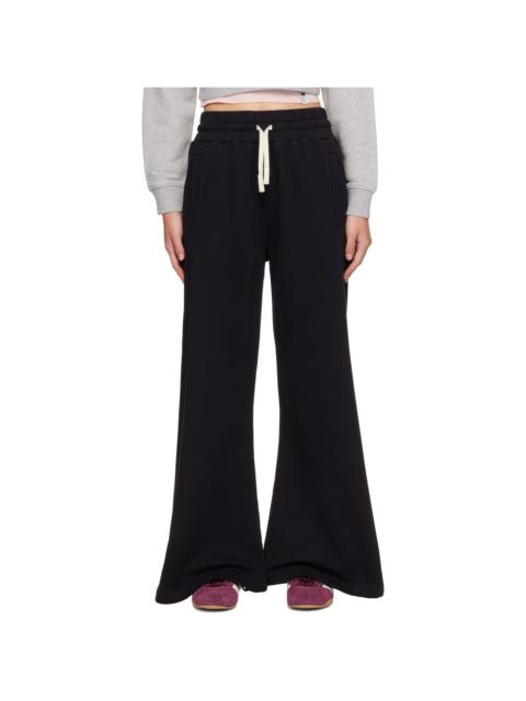 Palm Angels Black Curved Logo Sweatpants