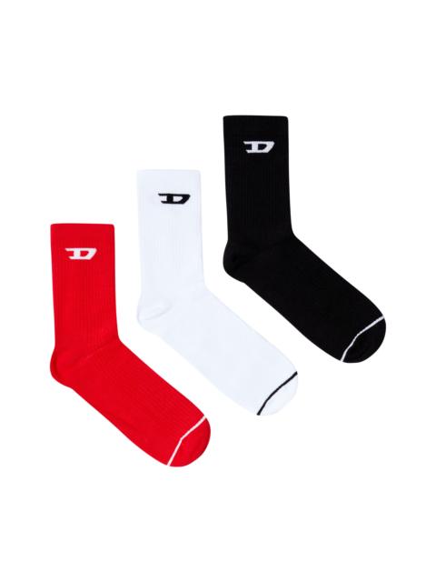 Diesel THREE-PACK RIBBED SOCKS WITH D LOGO